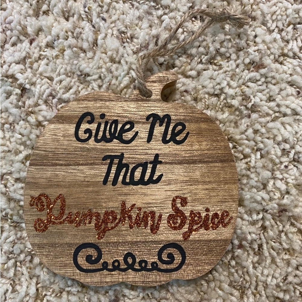 Wood pumpkin ornament